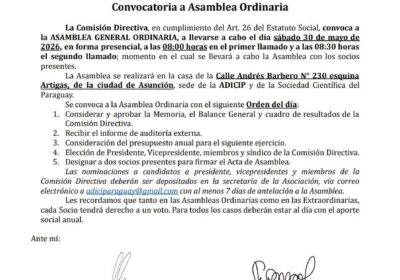 Convocatoria a Asamblea Ordinaria